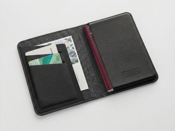 Cartera porta pasaporte con localizador