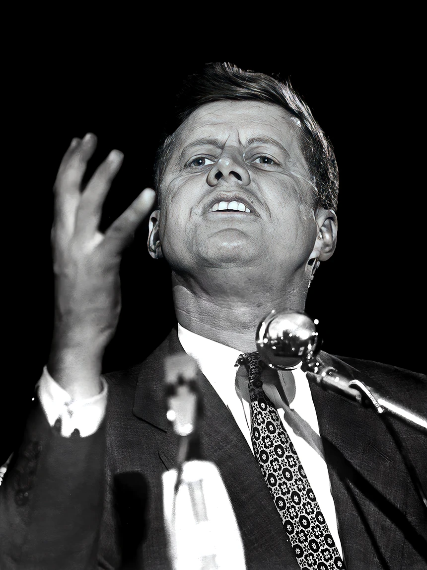 El senador John Fitzgerald Kennedy durante la campaña presidencial, 4 de november de 1960