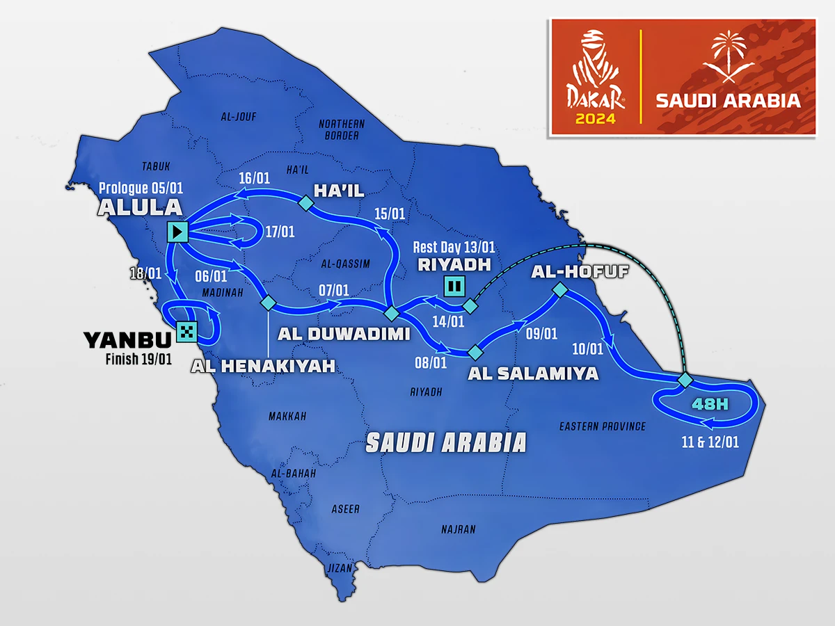Mapa del Rally Dakkar 2024