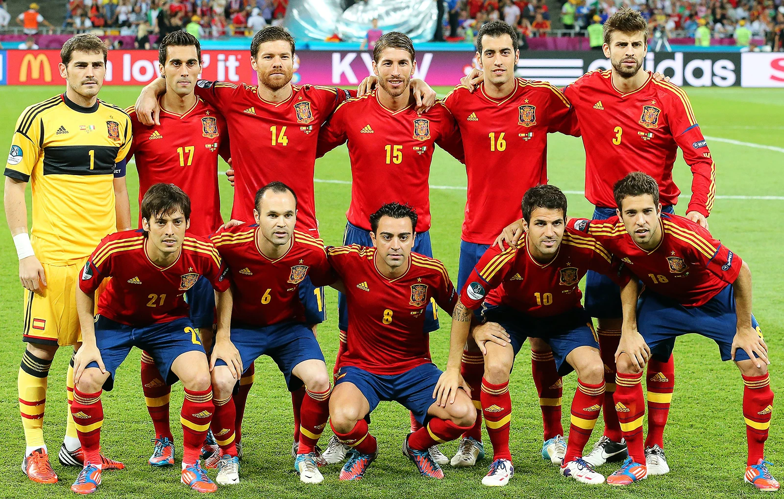 Alineación de España para la final de 2012