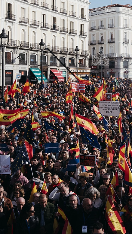 Manifestiación contra la Amnistía en la Puerta del Sol de Madrid