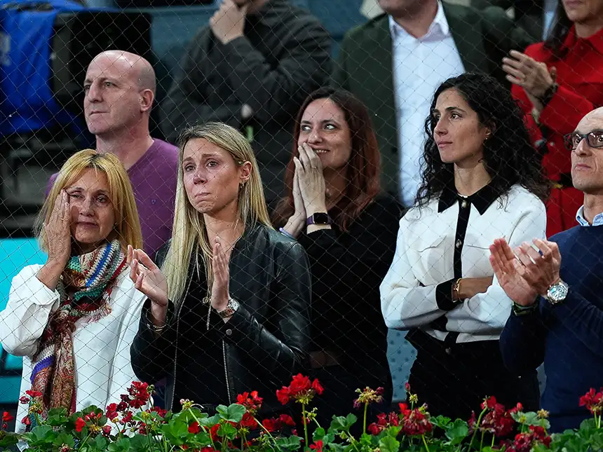 Ana Maria Parera, Maribel Nadal y Xisca Perello durante el Mutua Madrid Open de 2024