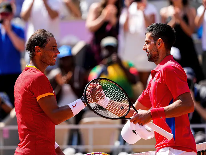 Novak Djokovic y Rafa Nadal en los Juegos Olímpicos de París 2024