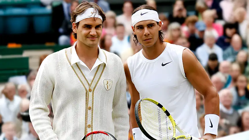 Nadal junto a Roger Federer