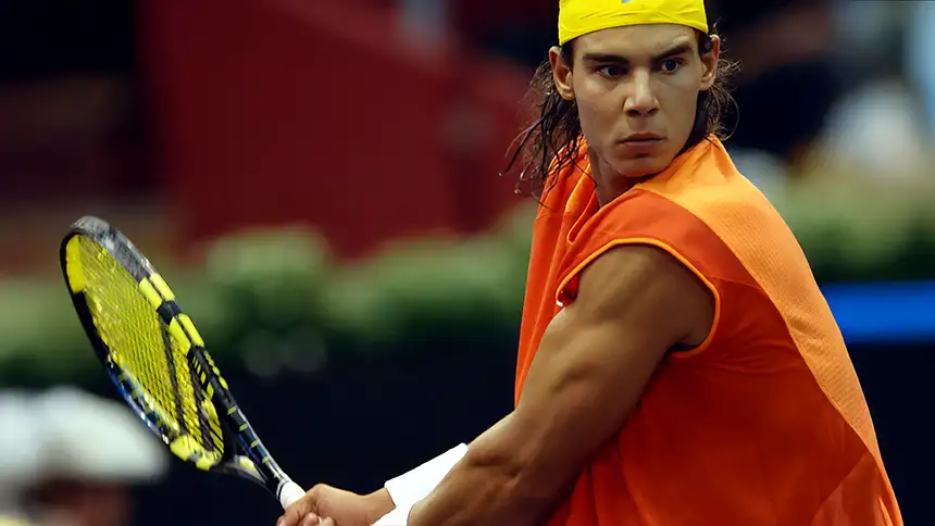 Rafa Nadal durante el Masters de Madrid de 2005