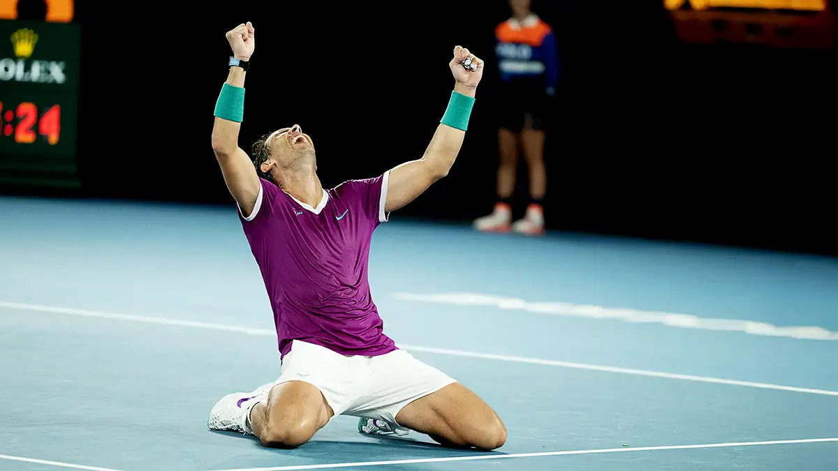 Rafa Nadal en el la final del Open de Australia de 2022