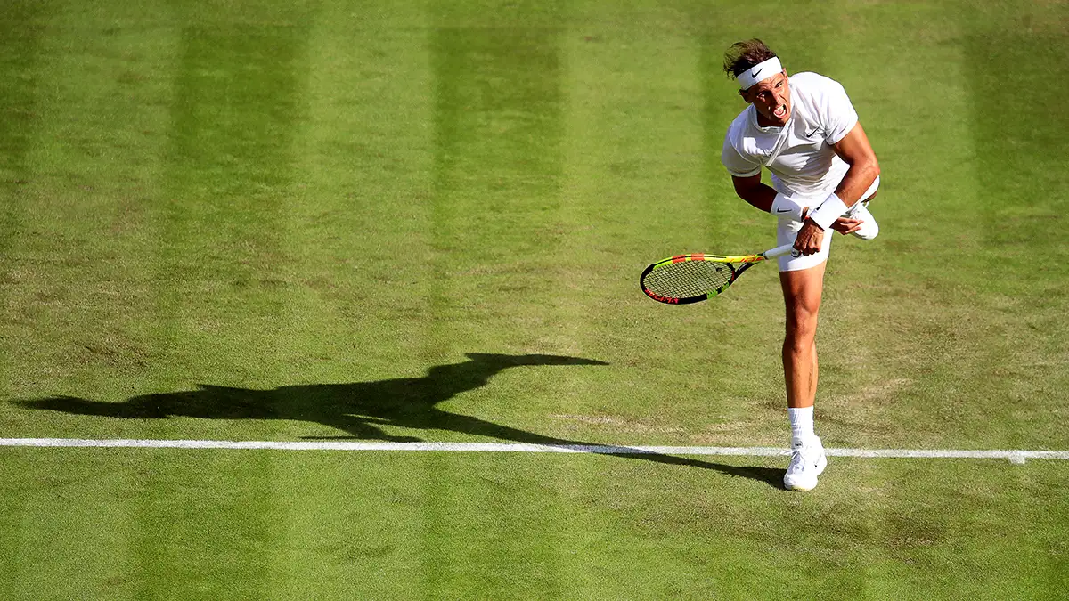 Rafa Nadal en el torneo de Wimbledon en 2019